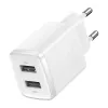 Baseus Compact Universal White AC Indoor Charger 10.5W 2 USB-A Ports