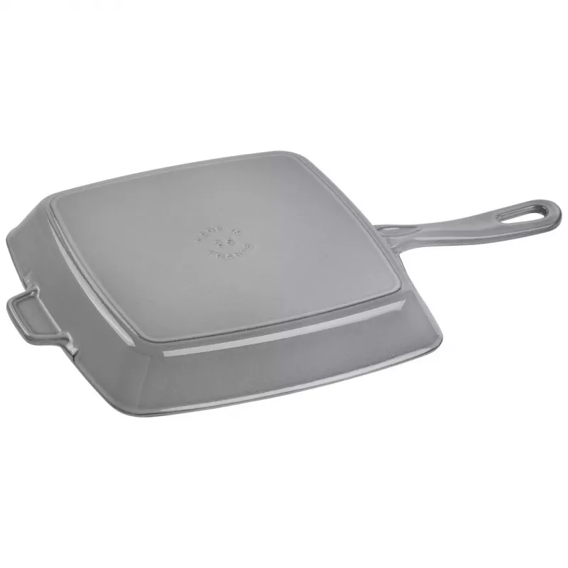 ZWILLING Staub Żeliwna Kwadratowa Patelnia Grill 26 cm Grafitowy Szary