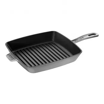 ZWILLING Staub Żeliwna Kwadratowa Patelnia Grill 26 cm Grafitowy Szary