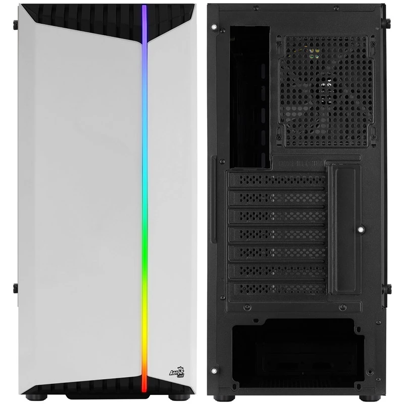 Aerocool Bionic V1 Midi-Tower, RGB, Tempered Glass - Black/White