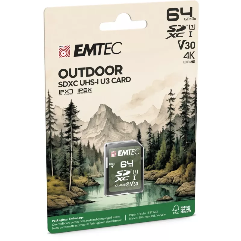 Karta pamięci EMTEC SDXC 64GB UHS-I U3 V30 Outdoor