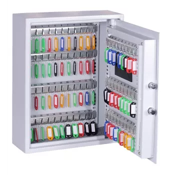 OLYMPIA GOsafe 50B Sejf na klucze z elektronicznym zamkiem szyfrowym, 50 haczyków, szary, do montażu ściennego, stal lita
