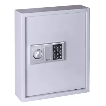 OLYMPIA GOsafe 50B Sejf na klucze z elektronicznym zamkiem szyfrowym, 50 haczyków, szary, do montażu ściennego, stal lita