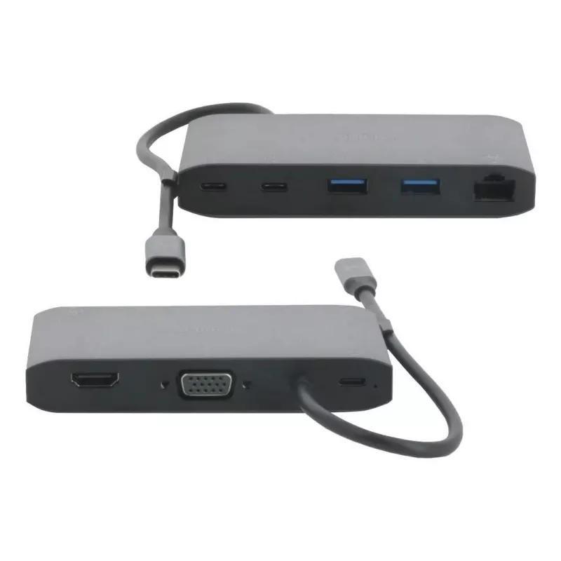 Mobilis USB-C Docking Station 8-in-1 100W PD HDMI 4K VGA Space Gray