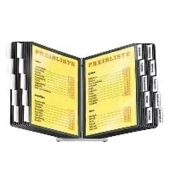 Durable Sherpa Desk Display System z 20 panelami A4, czarna podstawa