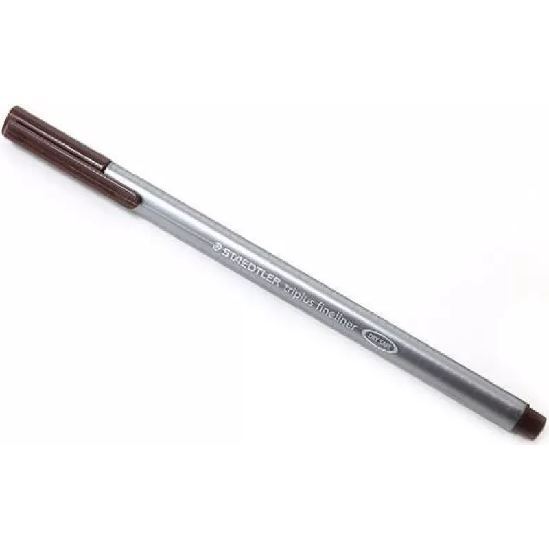 STAEDTLER triplus 334 Fineliner - Van Dyck Brown - 0.3 mm Szerokość Linii - Ergonomiczny Trójkątny Korpus - Końcówka Wzmocniona Metalem - DRY SAFE