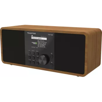 IMPERIAL Telestar TOP 25 Drewniana Wielofunkcyjna Stacja Radiowa z DAB+, FM, Internet Radio, Odtwarzaczem CD, Bluetooth, Wi-Fi, USB, AUX-in, 20W RMS, 2,8-calowym Wyświetlaczem TFT, Wykończenie Orzech
