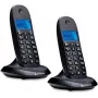 Motorola C1002CB+ DECT Telefon Bezprzewodowy z 2 Słuchawkami, Czarny, Podświetlany Ekran, Głośnomówiący, Książka Telefoniczna na 50 Wpisów