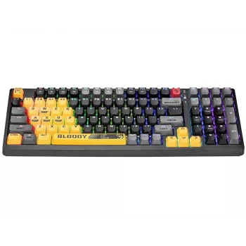 Klawiatura mechaniczna A4Tech Bloody S98 Sports Lime, przełączniki BLMS Red Plus, 98 klawiszy, kompaktowa, podświetlenie RGB, odłączany USB-C