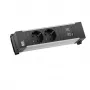 Bachmann Power Frame Moduł zasilania biurkowego 2x Schuko USB-A USB-C 22W 0,2m GST18 Srebrny