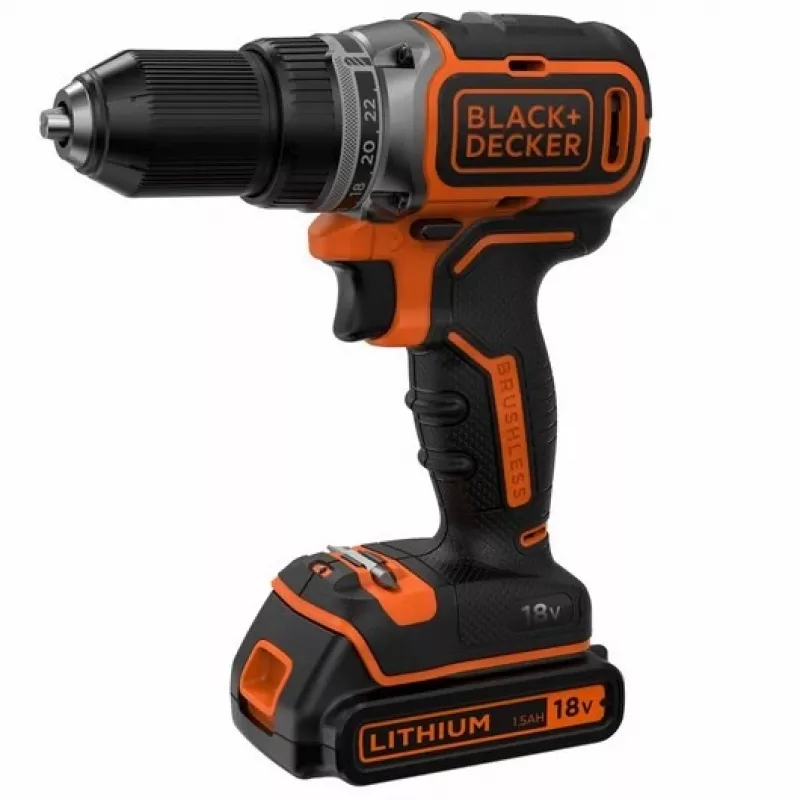 Black & Decker BL186KB-QW 18V Akumulatorowa Wiertarko-wkrętarka udarowa bezszczotkowa 1650 RPM (2x baterie 1.5Ah, ładowarka, walizka)