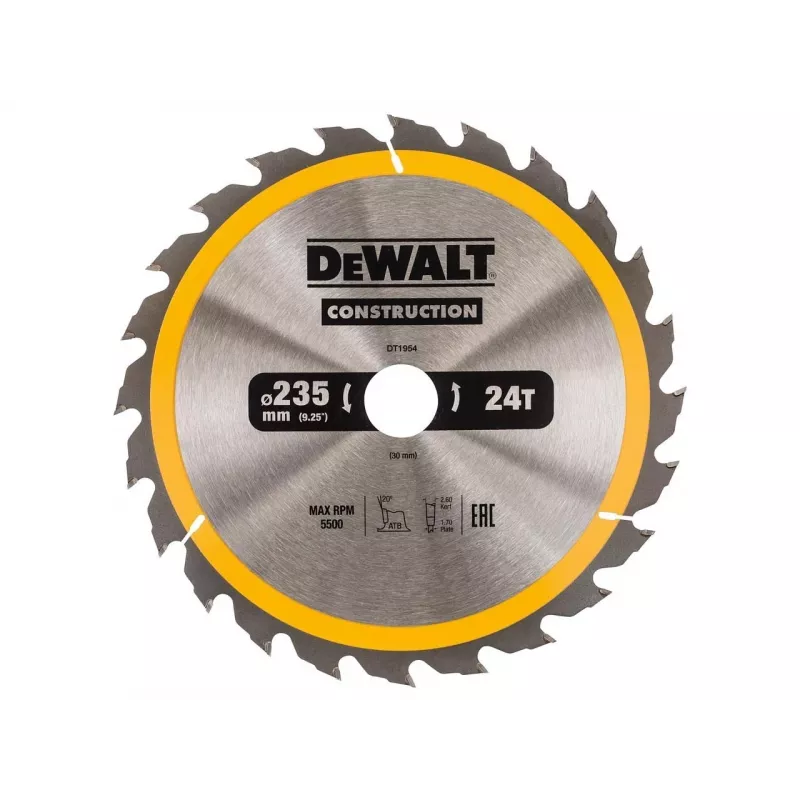 DEWALT DT1955-QZ Brzeszczot do piły tarczowej 235mm 60T Fine Finish