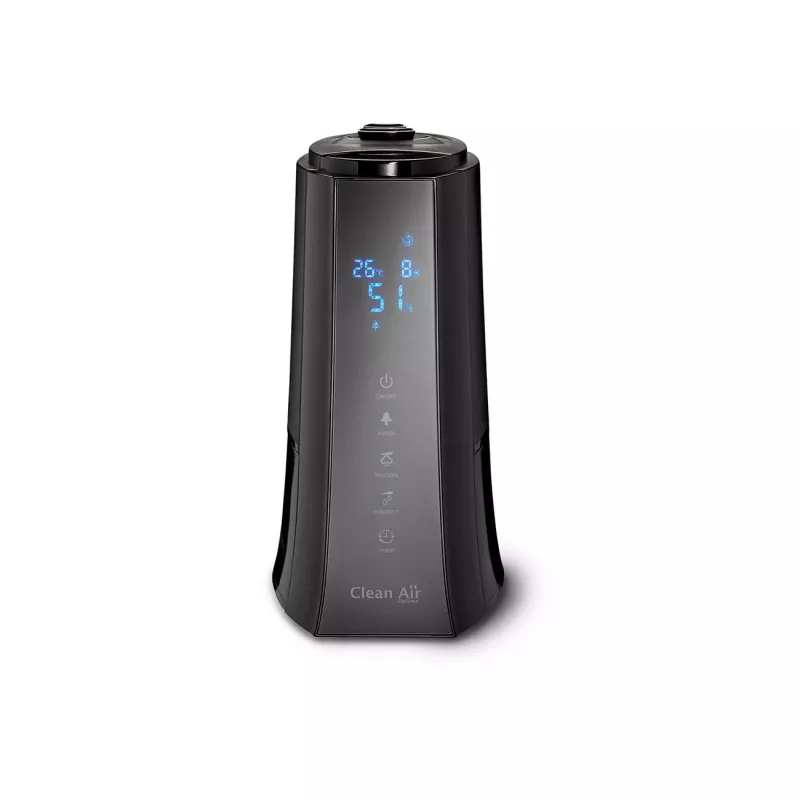 Clean Air Optima CA-603 Nawilżacz ultradźwiękowy z jonizatorem, 5,5L, zimna i ciepła mgiełka, do 60 m², panel dotykowy, pilot, aplikacja Wi-Fi