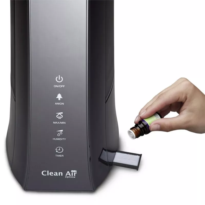 Clean Air Optima CA-603 Nawilżacz ultradźwiękowy z jonizatorem, 5,5L, zimna i ciepła mgiełka, do 60 m², panel dotykowy, pilot, aplikacja Wi-Fi