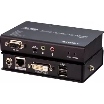 ATEN CE611 Mini USB HDBaseT DVI KVM Extender - Transmitter & Receiver - Up to 100 m