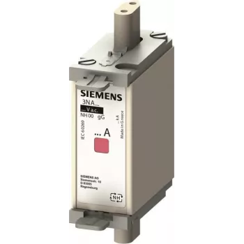 SIEMENS SENTRON 3NA6830-4 NH Bezpiecznik topikowy, NH000, 100A, 400V AC, gL/gG, ze wskaźnikiem kombinowanym i izolowanymi uchwytami