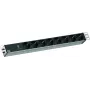Bachmann 19 inch 1U 8x CEE7/3 PDU z Ochroną Przepięciową, Kabel 2,0m, Jasnoszary (RAL 7035) 800.3932