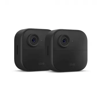 Amazon Blink Outdoor 4 Bezprzewodowy Inteligentny System Kamer Bezpieczeństwa (2 Kamery + Sync Module Core) - 1080p HD, Podczerwień Noktowizja, Dwukierunkowe Audio, Odporny na Warunki Atmosferyczne, Czarny