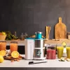 Cecotec Juice&Fresh 400 Titan White Wyciskarka Odśrodkowa, 400 W, 2 Prędkości, Filtr ze Stali Nierdzewnej, Pojemnik na Miąższ 1.2 L, Biały