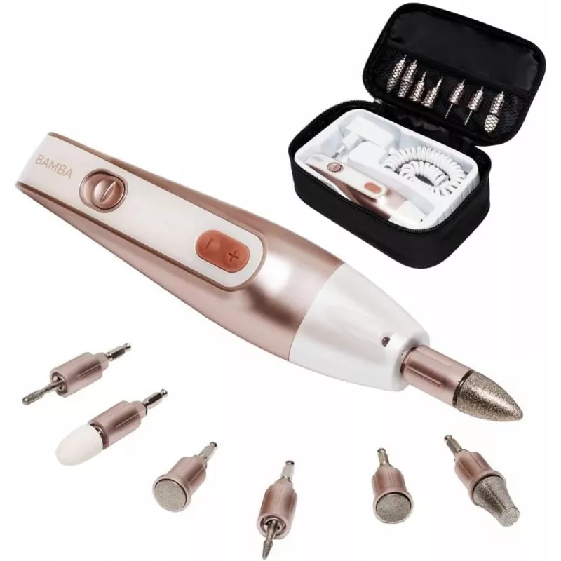Cecotec PinkyCare 700 Perfect Nails Elektryczny Zestaw do Manicure i Pedicure, Wiertarka do Paznokci, 7 Akcesoriów, 2 Prędkości, Akumulatorowy, Różowy/Biały