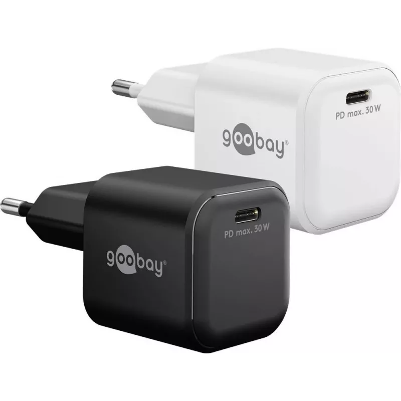 Goobay USB-C PD GaN Fast Charger Nano (30 W) Biały