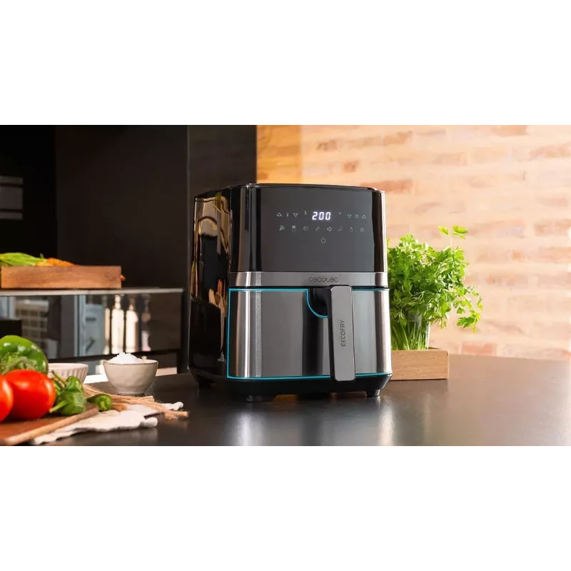 Cecotec Cecofry Full InoxBlack 5500 Pro Hot Air Fryer, 1700 W, 5.5 L, Black/Stainless Steel