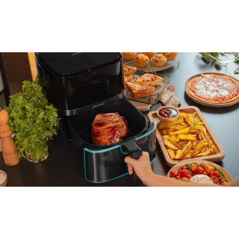 Cecotec Cecofry Full InoxBlack 5500 Pro Hot Air Fryer, 1700 W, 5.5 L, Black/Stainless Steel
