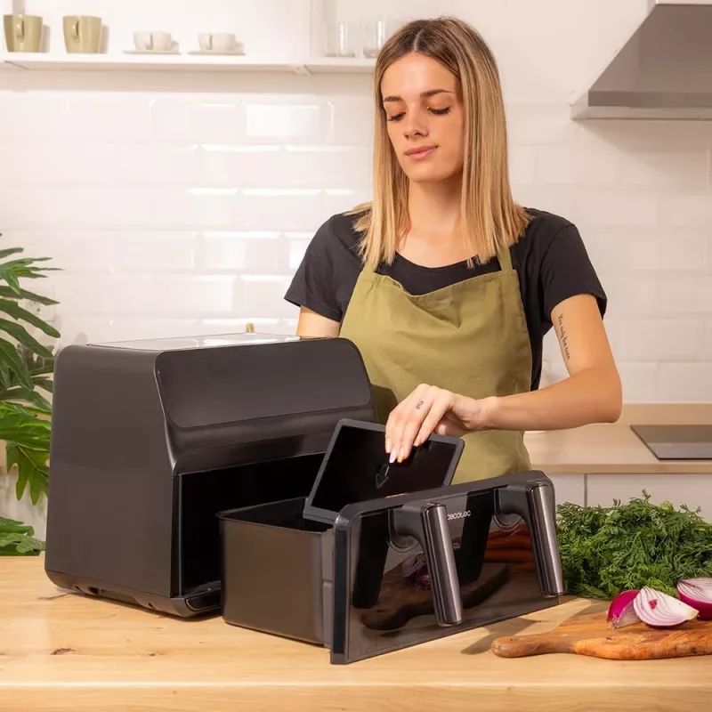 Cecotec Podwójna Frytkownica Beztłuszczowa Cecofry Advance 9000 Window 2200 W 9 L Czarny