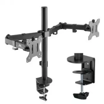 Uchwyt biurkowy Maclean MC-884 do jednego monitora 17-32 inch, czarny, sprężyna gazowa, USB 3.0