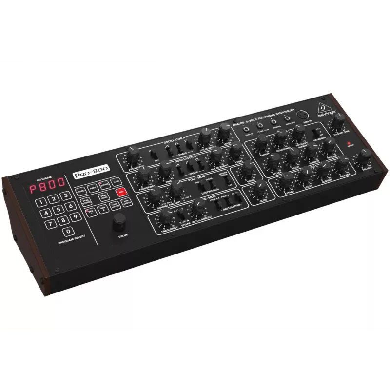 Behringer PRO-800 Analogue Synthesizer - 8-głosowy moduł desktopowy z 16 VCO, arpeggiatorem i Poly Chain