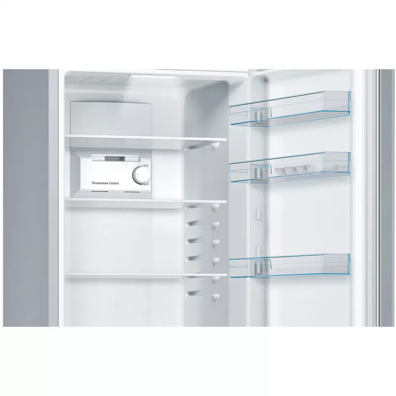 Bosch KGN36NLEA Serie 2 Lodówko-zamrażarka, Stal nierdzewna look, 308 L pojemność netto całkowita, Klasa energetyczna E