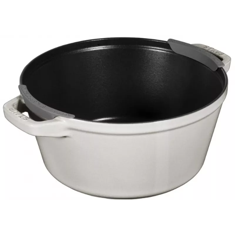 Staub La Cocotte Round Cast Iron Casserole Baking Dish 24 cm 3.8 L Black