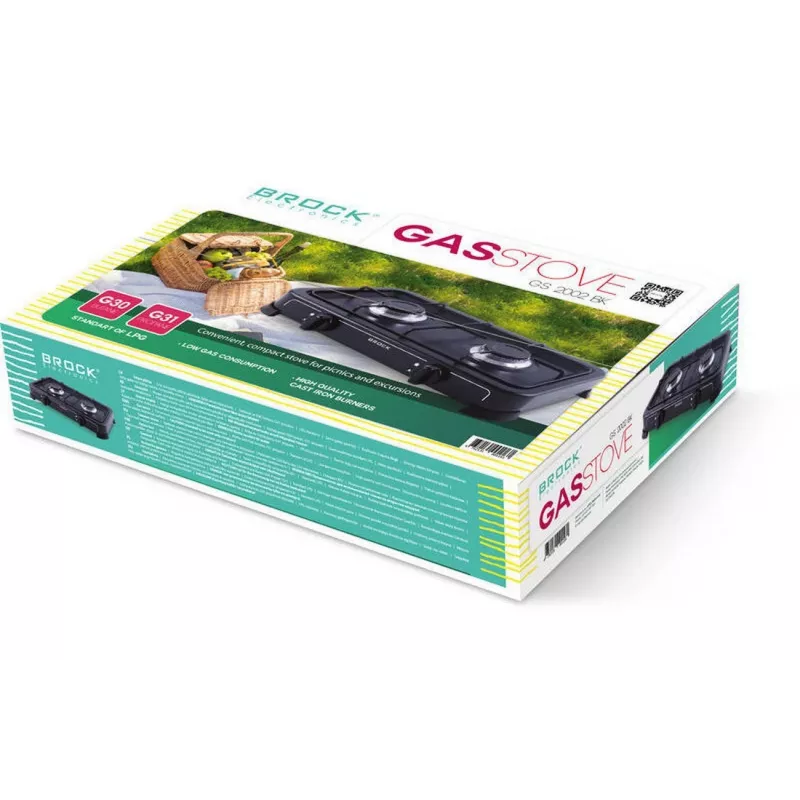 Brock GS 2002 BK Przenośna Kuchenka Gazowa - Czarny