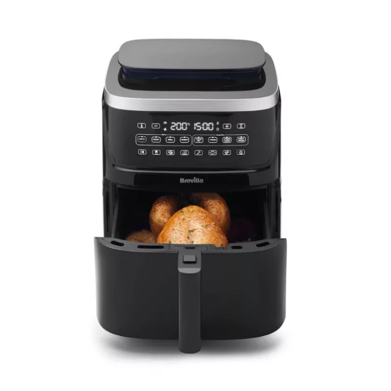 Breville VDF133X Olejowo-parowa frytkownica beztłuszczowa, 7L, 1700W, czarny/srebrny