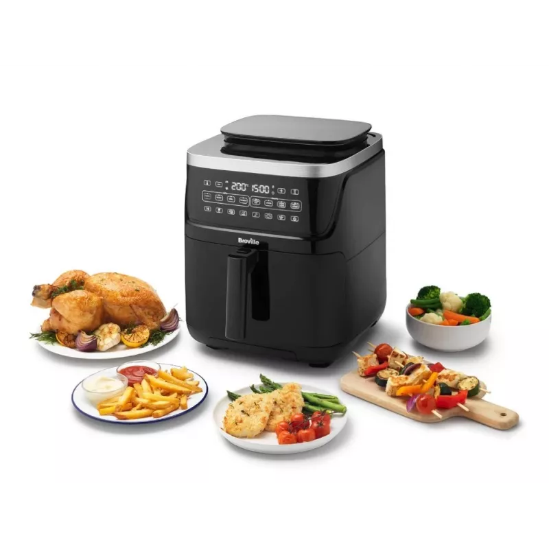 Breville VDF133X Olejowo-parowa frytkownica beztłuszczowa, 7L, 1700W, czarny/srebrny