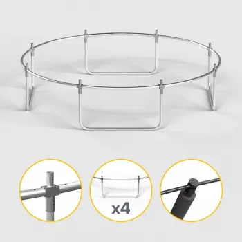 REBEL Active Trampoline PRO 8ft/244cm z siatką bezpieczeństwa i drabinką