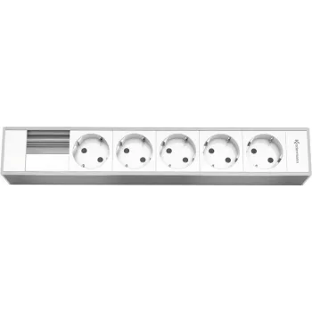 Panel modułowy Kindermann na 6 płytek - obudowa gniazd - zasilanie 5x - aluminium naturalne (7449000305)