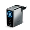 EVERACTIVE SC-670Q GaN 67W USB-C Charger z 2x USB-C i 1x USB-A, Quick Charge 4+, PD 3.0, Czarny
