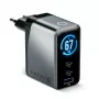 EVERACTIVE SC-670Q GaN 67W USB-C Charger z 2x USB-C i 1x USB-A, Quick Charge 4+, PD 3.0, Czarny