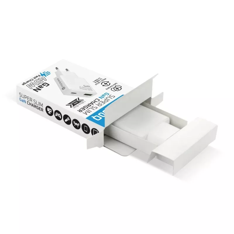 EVERACTIVE GaN QC3.0 45W USB-C Ładowarka ścienna SC-460Q Biała