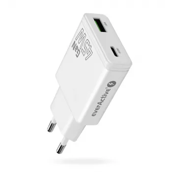 EVERACTIVE GaN QC3.0 45W USB-C Ładowarka ścienna SC-460Q Biała