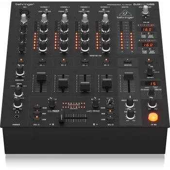 Behringer DJX900USB Profesjonalny 5-kanałowy mikser DJ-ski z bezstykowym krzyżówką VCA INFINIUM, zaawansowanymi efektami cyfrowymi i interfejsem USB/audio