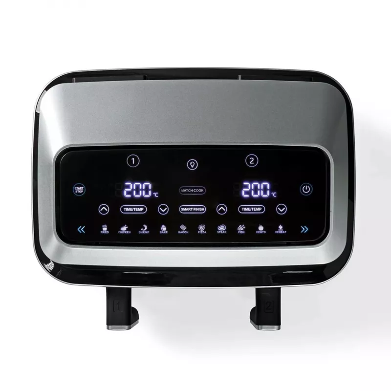 Nedis KAAF320BK Frytkownica beztłuszczowa z podwójnym koszem 8.4 L 2600 W Dotykowy wyświetlacz Czarny