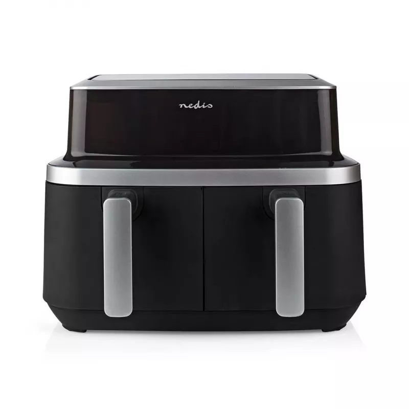 Nedis KAAF320BK Frytkownica beztłuszczowa z podwójnym koszem 8.4 L 2600 W Dotykowy wyświetlacz Czarny