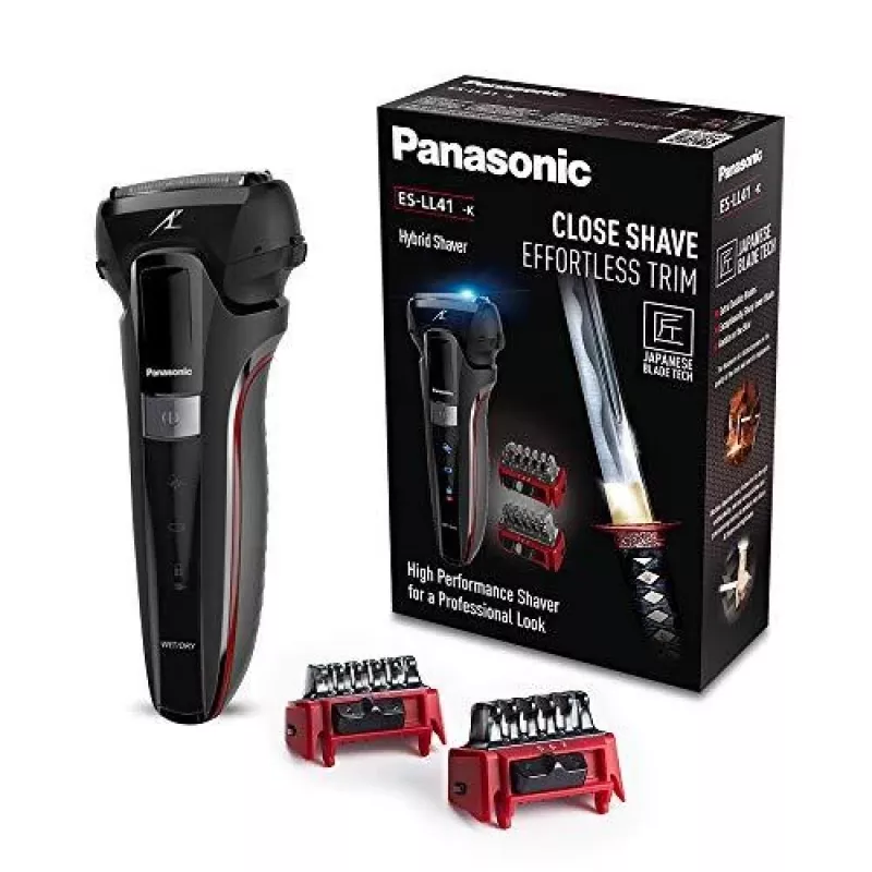 Panasonic ES-LL41-K503 Golarka elektryczna mokra i sucha, 3-ostrzowa folia, litowo-jonowa, 50 min pracy, czarny