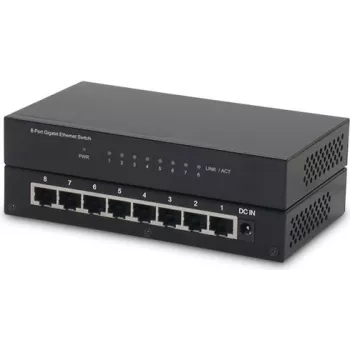 ROLINE Niezarządzany przełącznik Gigabit Ethernet, 8 portów, biurkowy