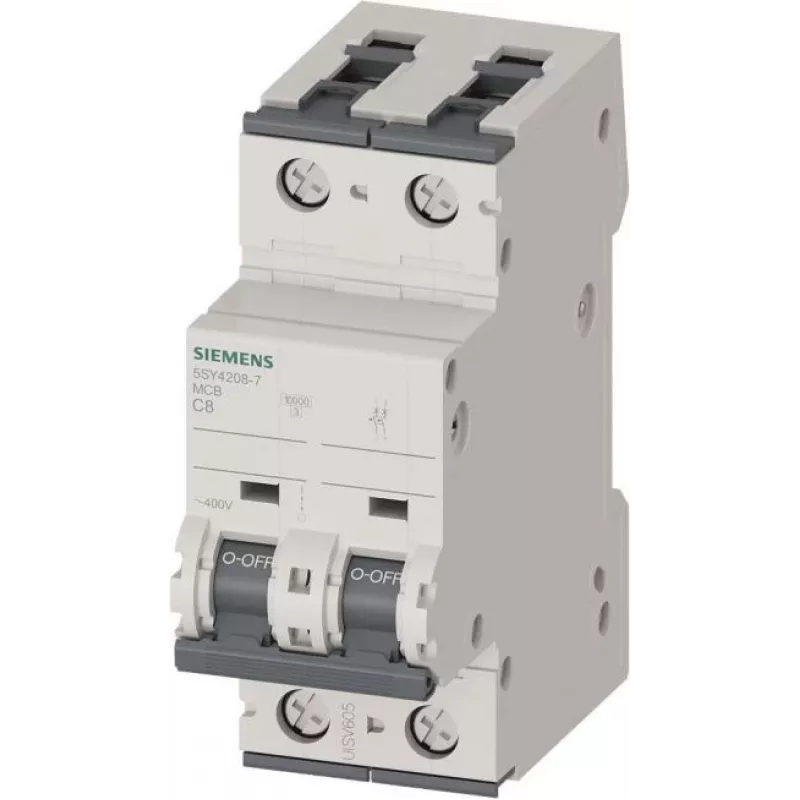 Siemens 5SY42087 SENTRON 5SY4 Wyłącznik nadprądowy 2P C 8A 400V 10kA DIN Szyna