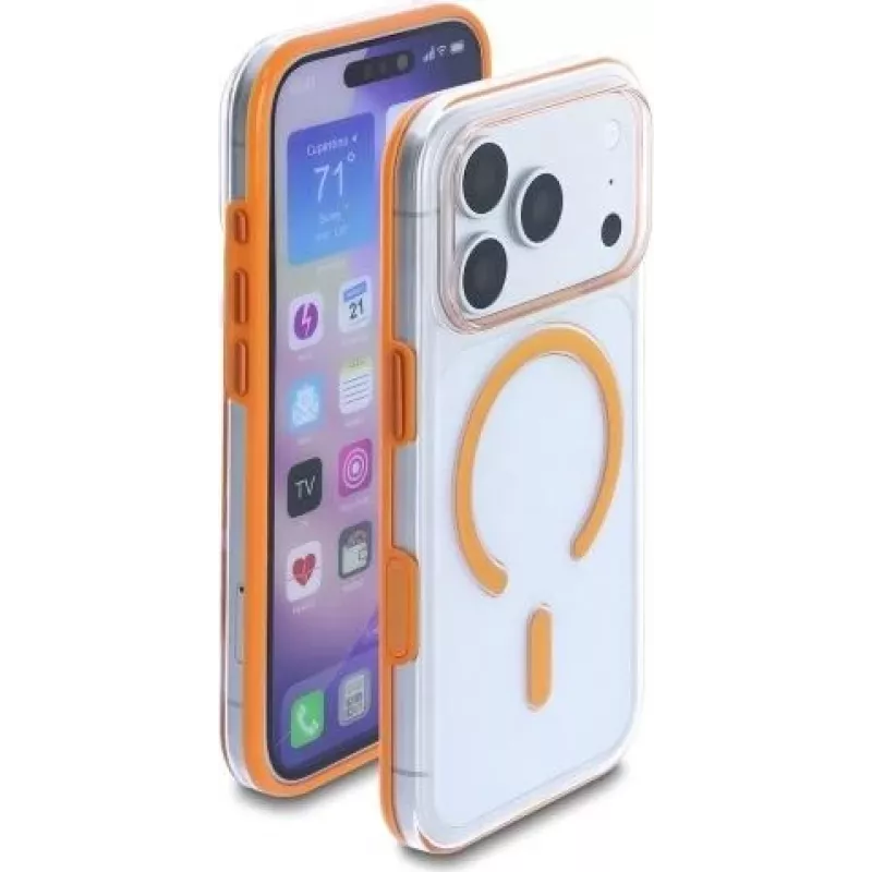 Delock Protective Cover for iPhone 17 Pro Compatible with MagSafe Transparent-Orange (81642)