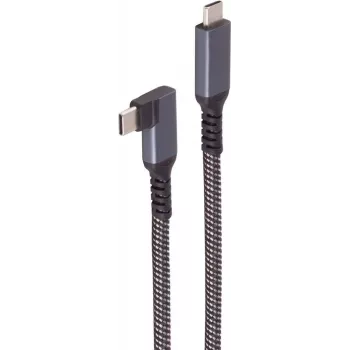 ShiverPeaks BASIC-S USB-C Kabel do ładowania, 3.2, 90°, 100W PD, Textile, 1m (BS14-75014)