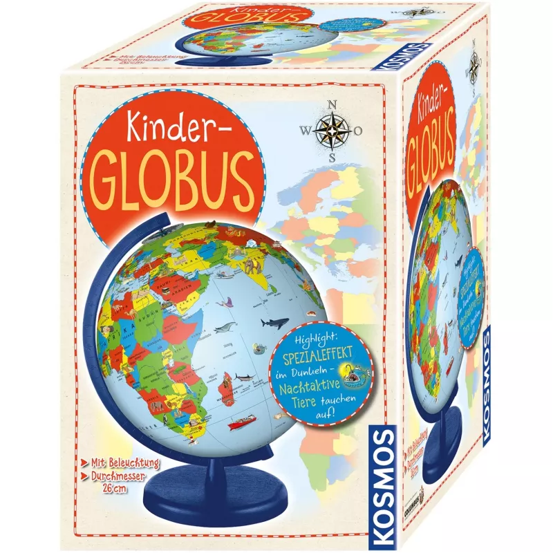 KOSMOS Kinder-Globus Zestaw Edukacyjny - Globus Geograficzny i Nauk o Ziemi dla Dzieci 8-12 Lat